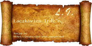 Laczkovics Irén névjegykártya